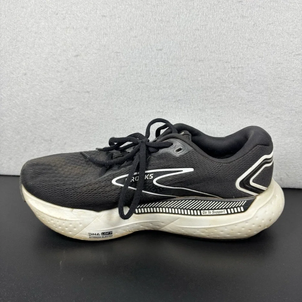Brooks Glycerin GTS 21 Running Shoes Sneakers Womens Size 9D Wide Black‎ White